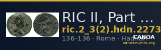 RIC II, Part 3 (second edition) Hadrian 2273 — CANOA