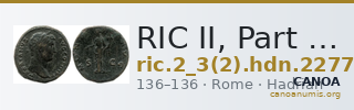 RIC II, Part 3 (second edition) Hadrian 2277 — CANOA
