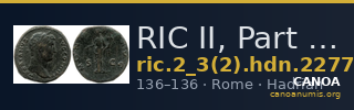RIC II, Part 3 (second edition) Hadrian 2277 — CANOA
