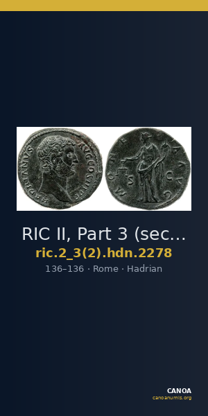 RIC II, Part 3 (second edition) Hadrian 2278 — CANOA