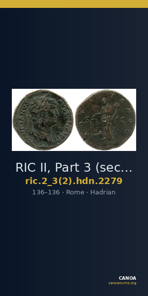 RIC II, Part 3 (second edition) Hadrian 2279 — CANOA