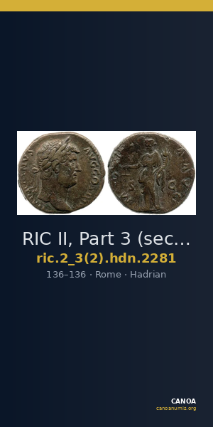 RIC II, Part 3 (second edition) Hadrian 2281 — CANOA