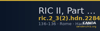 RIC II, Part 3 (second edition) Hadrian 2284 — CANOA