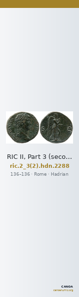 RIC II, Part 3 (second edition) Hadrian 2288 — CANOA