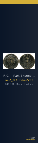 RIC II, Part 3 (second edition) Hadrian 2289 — CANOA