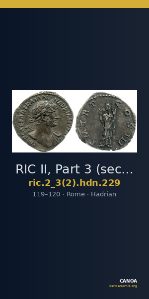 RIC II, Part 3 (second edition) Hadrian 229 — CANOA