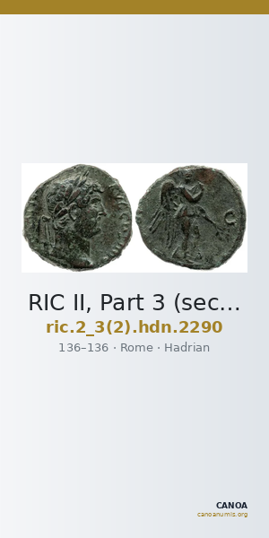 RIC II, Part 3 (second edition) Hadrian 2290 — CANOA