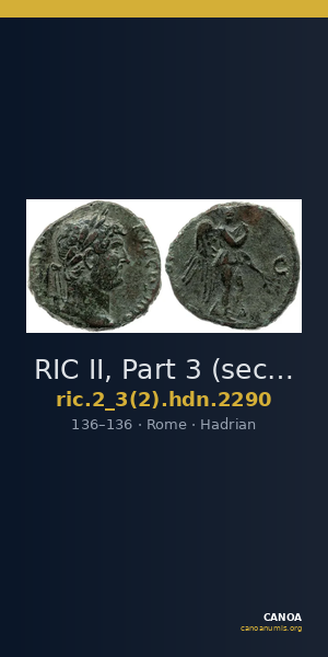RIC II, Part 3 (second edition) Hadrian 2290 — CANOA
