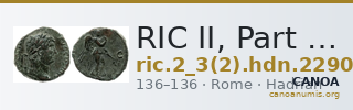 RIC II, Part 3 (second edition) Hadrian 2290 — CANOA