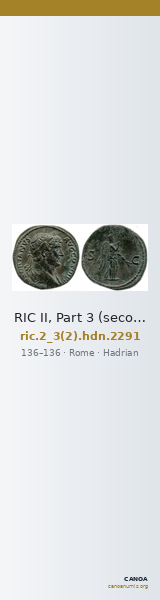 RIC II, Part 3 (second edition) Hadrian 2291 — CANOA