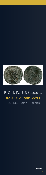 RIC II, Part 3 (second edition) Hadrian 2291 — CANOA