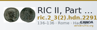 RIC II, Part 3 (second edition) Hadrian 2291 — CANOA