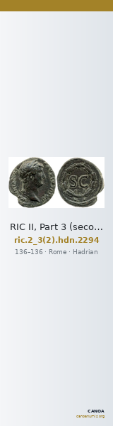 RIC II, Part 3 (second edition) Hadrian 2294 — CANOA