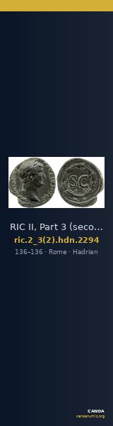 RIC II, Part 3 (second edition) Hadrian 2294 — CANOA