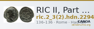 RIC II, Part 3 (second edition) Hadrian 2294 — CANOA