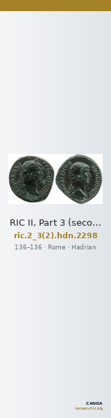 RIC II, Part 3 (second edition) Hadrian 2298 — CANOA