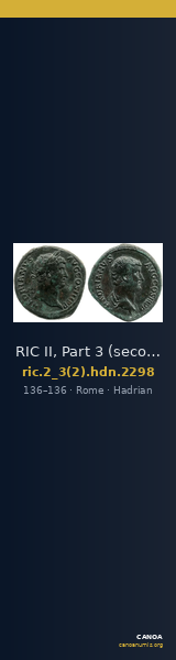 RIC II, Part 3 (second edition) Hadrian 2298 — CANOA