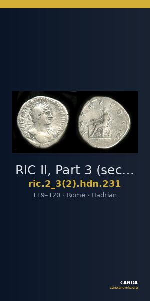 RIC II, Part 3 (second edition) Hadrian 231 — CANOA