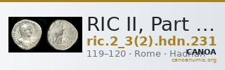 RIC II, Part 3 (second edition) Hadrian 231 — CANOA