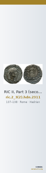 RIC II, Part 3 (second edition) Hadrian 2311 — CANOA