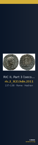RIC II, Part 3 (second edition) Hadrian 2311 — CANOA