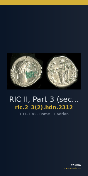 RIC II, Part 3 (second edition) Hadrian 2312 — CANOA