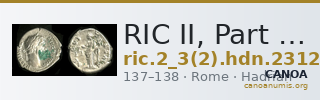 RIC II, Part 3 (second edition) Hadrian 2312 — CANOA