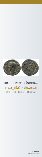 RIC II, Part 3 (second edition) Hadrian 2313 — CANOA