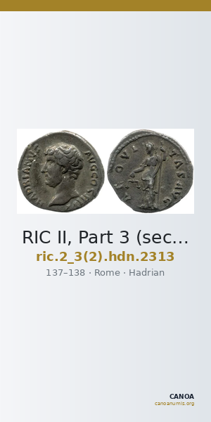 RIC II, Part 3 (second edition) Hadrian 2313 — CANOA