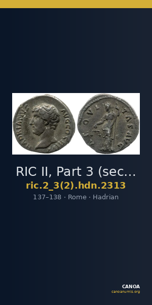 RIC II, Part 3 (second edition) Hadrian 2313 — CANOA