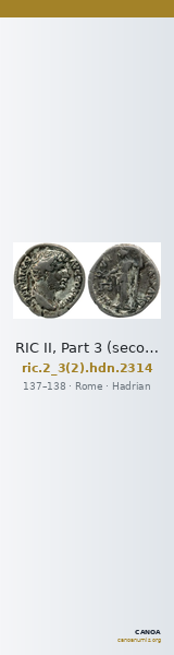 RIC II, Part 3 (second edition) Hadrian 2314 — CANOA