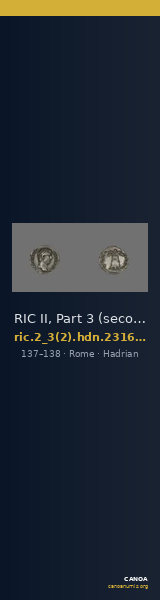 RIC II, Part 3 (second edition) Hadrian 2316-2318 — CANOA