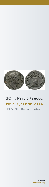 RIC II, Part 3 (second edition) Hadrian 2316 — CANOA