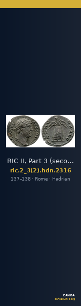 RIC II, Part 3 (second edition) Hadrian 2316 — CANOA