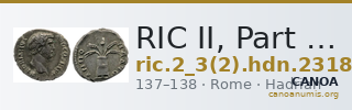 RIC II, Part 3 (second edition) Hadrian 2318 — CANOA