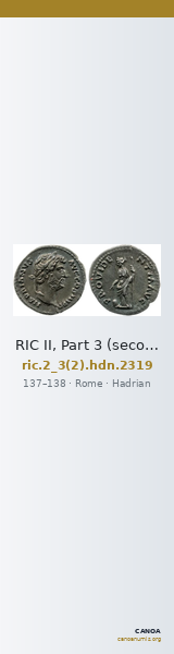 RIC II, Part 3 (second edition) Hadrian 2319 — CANOA