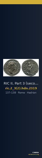RIC II, Part 3 (second edition) Hadrian 2319 — CANOA