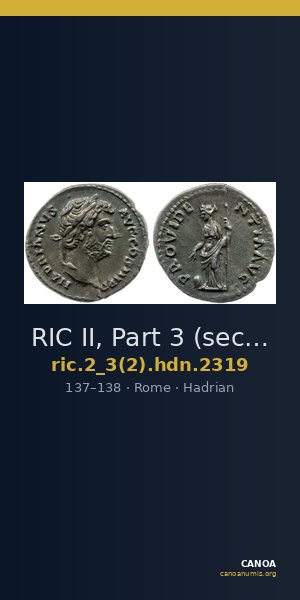 RIC II, Part 3 (second edition) Hadrian 2319 — CANOA