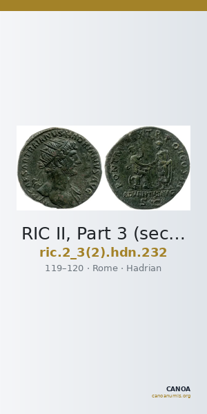 RIC II, Part 3 (second edition) Hadrian 232 — CANOA