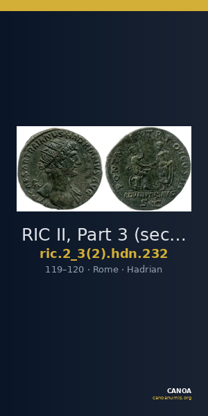 RIC II, Part 3 (second edition) Hadrian 232 — CANOA