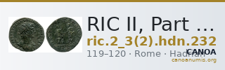 RIC II, Part 3 (second edition) Hadrian 232 — CANOA