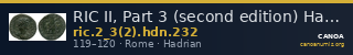 RIC II, Part 3 (second edition) Hadrian 232 — CANOA