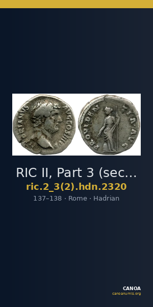 RIC II, Part 3 (second edition) Hadrian 2320 — CANOA