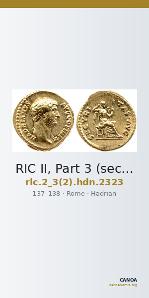 RIC II, Part 3 (second edition) Hadrian 2323 — CANOA
