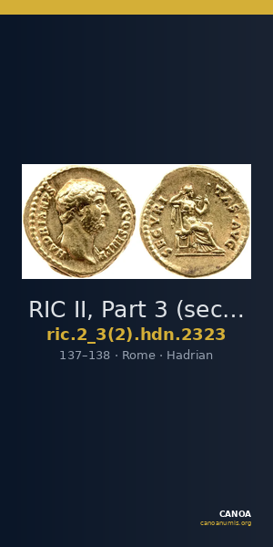 RIC II, Part 3 (second edition) Hadrian 2323 — CANOA