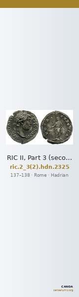 RIC II, Part 3 (second edition) Hadrian 2325 — CANOA