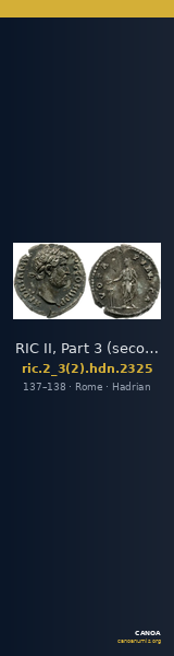 RIC II, Part 3 (second edition) Hadrian 2325 — CANOA
