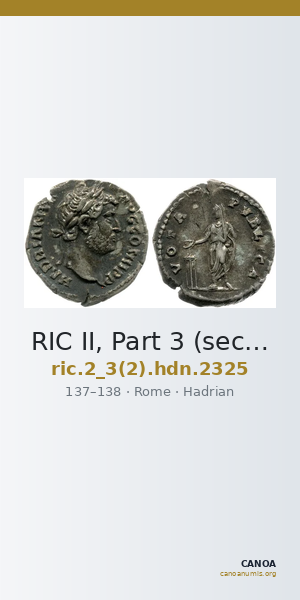 RIC II, Part 3 (second edition) Hadrian 2325 — CANOA