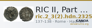 RIC II, Part 3 (second edition) Hadrian 2325 — CANOA
