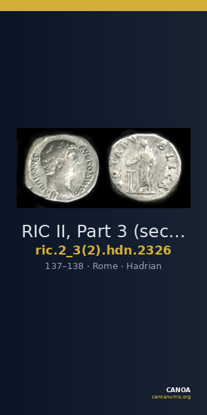 RIC II, Part 3 (second edition) Hadrian 2326 — CANOA